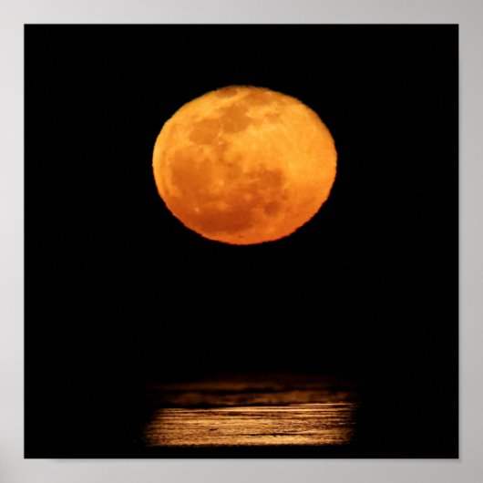 Huge Full Moon | South Padre Island, Texas Poster (Vorne)