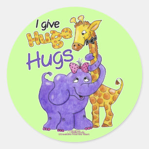 Huge Hugs Runder Aufkleber