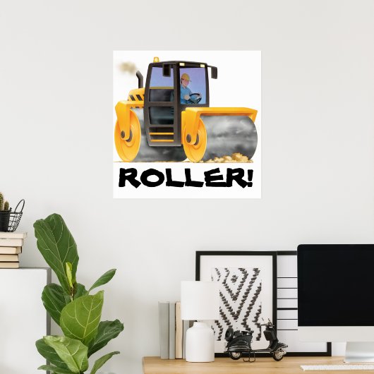 HUGE Kid's Construction Road Roller Poster (Heimbüro)