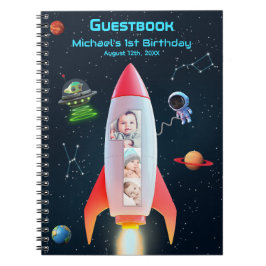 Huge One | Rocket Space 1 Geburtstag Gästebuch Notizblock