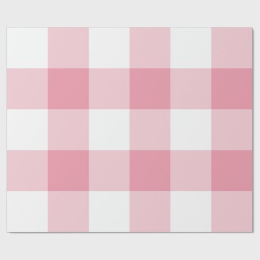 Huge Pink Gingham Karo Geschenkpapier (Flach)