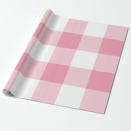 Huge Pink Gingham Karo Geschenkpapier (Ungerollt)
