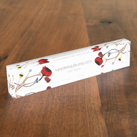 Huge Wild Poppy Namensplakette (Seite)