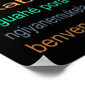 HUGE Willkommen in 80 Sprachen BLACK Poster -5size (Ecke)