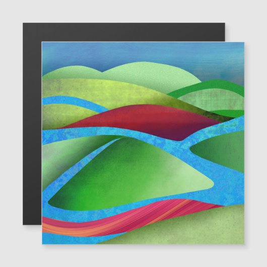 Hügel auf Eis Magnetkarte (Vorne/Hinten)