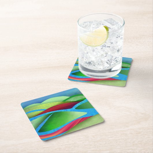 Hügel auf Eis Rechteckiger Pappuntersetzer (Vor Ort)