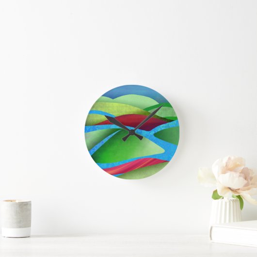 Hügel auf Eis Runde Wanduhr (Zuhause)