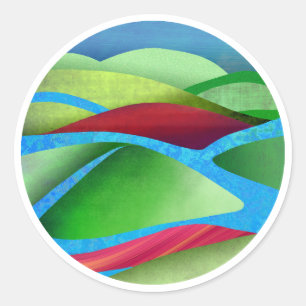 Hügel auf Eis Runder Aufkleber