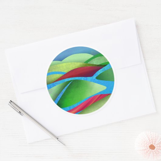 Hügel auf Eis Runder Aufkleber (Umschlag)