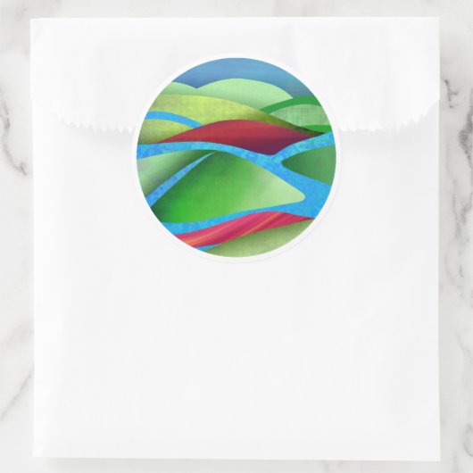 Hügel auf Eis Runder Aufkleber (Tasche)