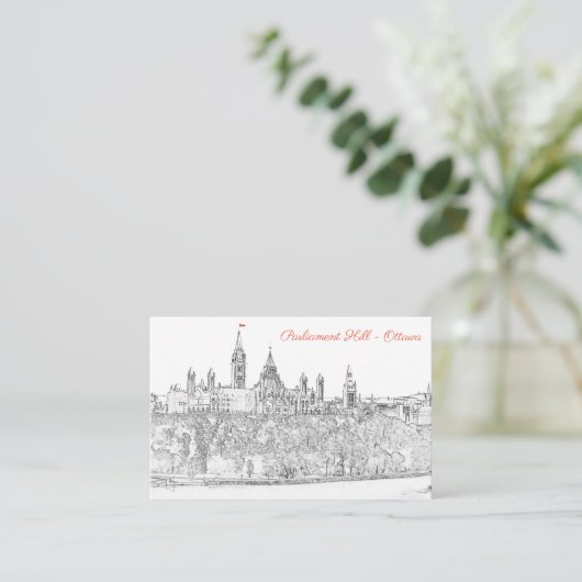 Hügel des Parlaments in Ottawa - QR-Code Visitenkarte (Stehend Vorderseite)