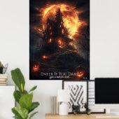 Hügel des Spuk MondHalloween Poster (Heimbüro)