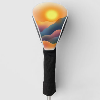Hügel mit leuchtendem Sonnenuntergang Golf Headcover