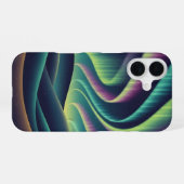 Hügel mit Retro-Aurora iPhone 16 Hülle (Rückseite (Horizontal))