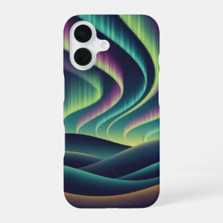 Hügel mit Retro-Aurora iPhone 16 Hülle