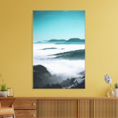 Hügel-, Nebel- und Baumebenen Leinwanddruck (Insitu (Wohnzimmer))