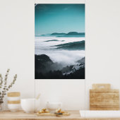Hügel-, Nebel- und Baumebenen Poster (Küche)