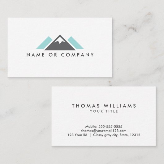 Hügel- oder Gebirgslogo-, Graues und Visitenkarte (Vorne/Hinten)