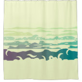 Hügel über der Wolkenlandschaft - gelb-grün Duschvorhang (Vorderseite)