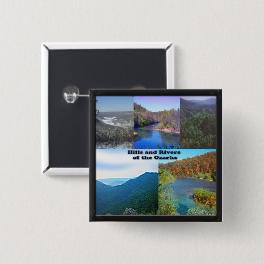 Hügel und Flüsse der Ozarks Button (Vorne & Hinten)