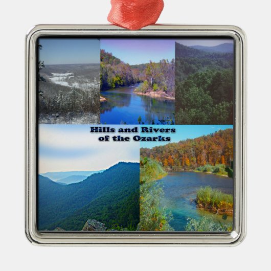 Hügel und Flüsse der Ozarks Silbernes Ornament (Vorne)
