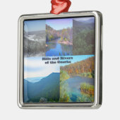 Hügel und Flüsse der Ozarks Silbernes Ornament (Links)