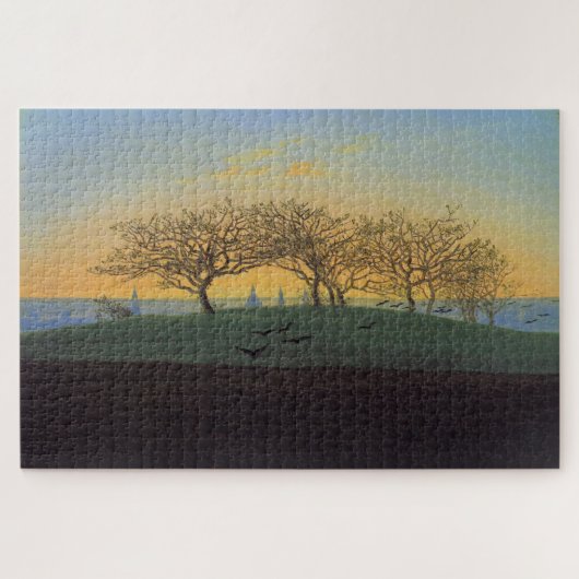 Hügel und Pflugfelder bei Dresden - Friedrich Puzzle (Horizontal)