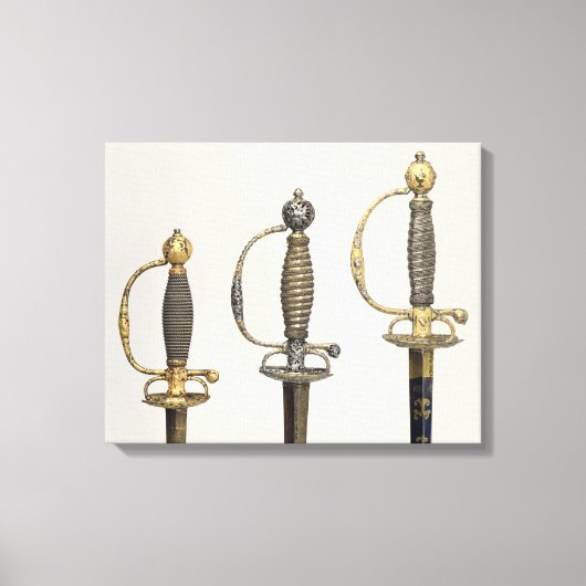 Hügel von drei französischen Schwertern: eines aus Leinwanddruck (Vorderseite)