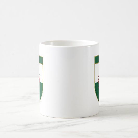 Hügel-Waliser-Flaggen-Schild Kaffeetasse (Mittel)