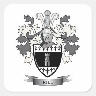 Hügel-Wappen Quadratischer Aufkleber