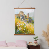 Hügeliges Sizilien  Wandteppich Mit Holzrahmen (Schlafzimmer)