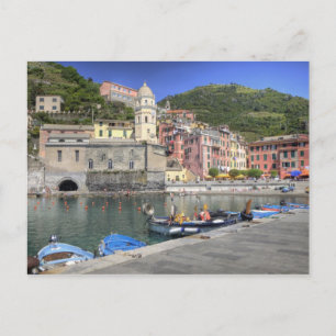 Hügelstadt Vernazza, Cinque Terre, Ligurien Postkarte