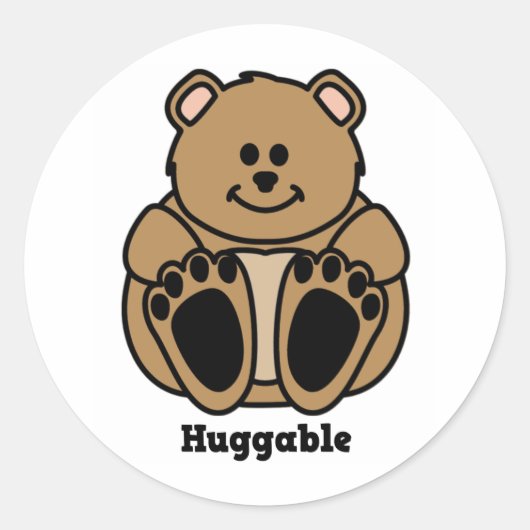 Huggable Bär Runder Aufkleber (Vorderseite)