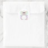 Huggable Fairy White Sheep Runder Aufkleber (Tasche)