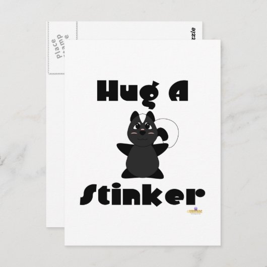 Huggable Skunk Hug A Stinker Postkarte (Vorne/Hinten)