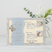 Huggable Twins Birth Ankündigung (Stehend Vorderseite)