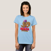 Huggable Voting Brown Eichhörnchen Red Obama T-Shirt (Vorne ganz)