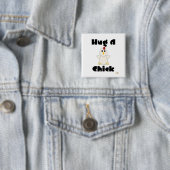 Huggable weiße Hühnchen umarmen Küken Button (Beispiel)