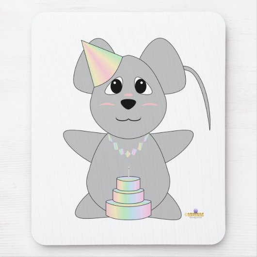 HuggablePastelBirthdayMouse Mousepad (Vorne)