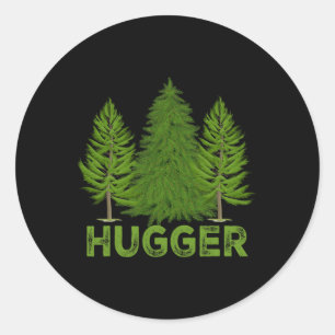 Hugger Tree Glol Erwärmung Klimawandel Earth Day Runder Aufkleber