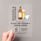 Huggies and Chuggies Couples Baby Shower Acryleinladungen (Insitu (Handheld))
