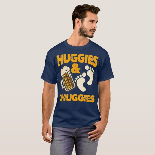 Huggies and Chuggies Funny Future Father Party T-Shirt (Vorne ganz)