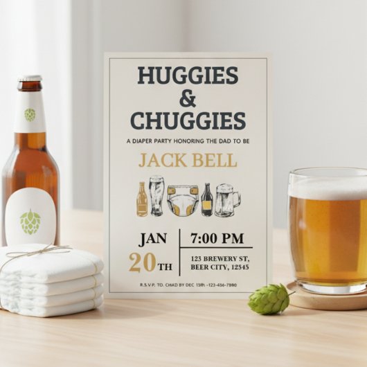 Huggies and Chuggies Invitation Einladung