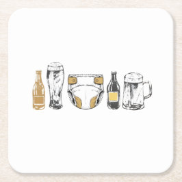 Huggies and Chuggies Rechteckiger Pappuntersetzer