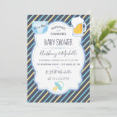 Huggies for Chuggies Diaper Party Einladung (Stehend Vorderseite)