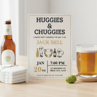 Huggies und Chuggies Einladung