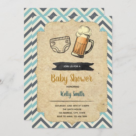 Huggies und Schuggies Party Einladung (Vorne/Hinten)