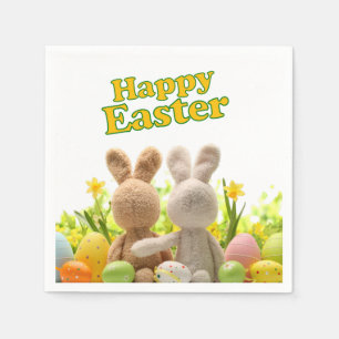 Hugging Bunnies - glückliches Ostern Serviette