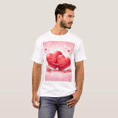 Hugging Hearts T-Shirt | Romantic Love Shirt with  (Vorne ganz)
