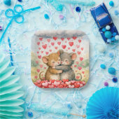Hugging Mice Under a Cloud of Hearts Pappteller (Party)